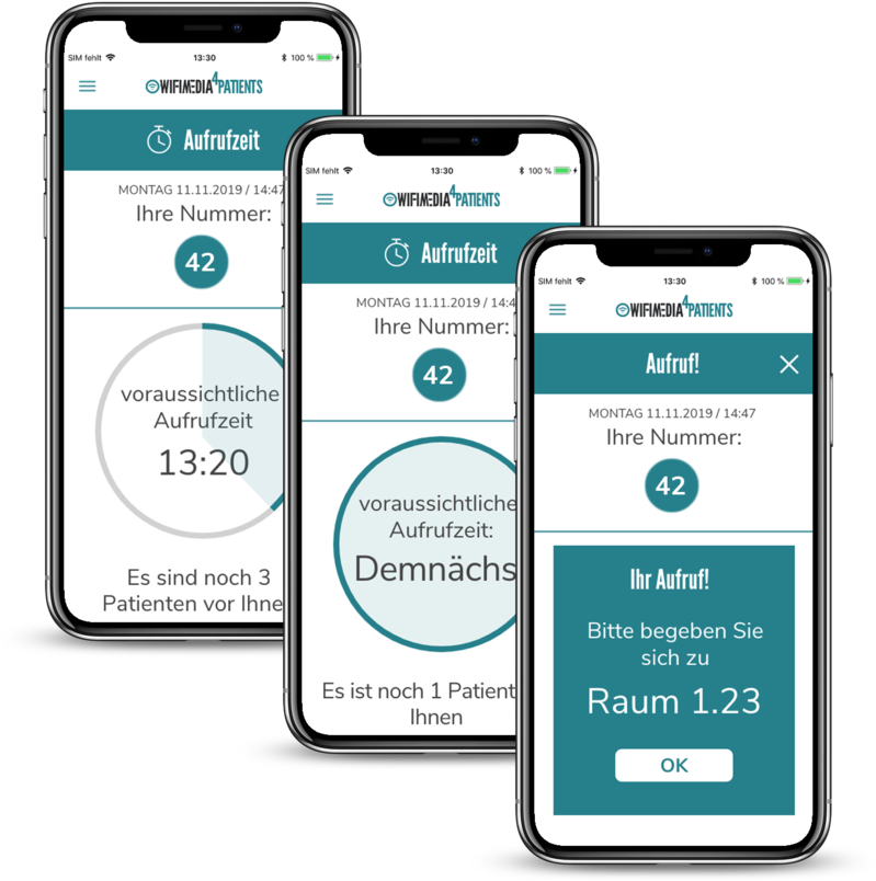 Übersicht der Aufruffunktion in der App